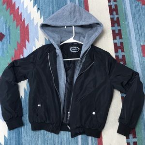 Bomber jacket with hood